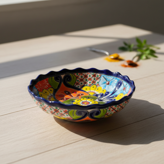 Talavera Scalloped Bowl - lifestyle product view 1