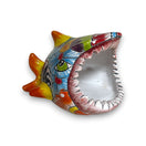 Colorful Talavera Shark Soap Dish | Handcrafted Ceramic Holder - hand-painted Talavera shark soap dish with bright floral patterns
