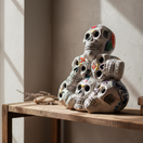 Talavera Stacked Skulls Statue - lifestyle product view 2