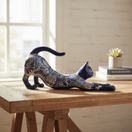 Talavera Stretching Cat Statue - lifestyle product view 2