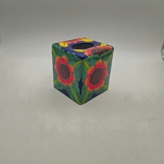Talavera Sunflower Tissue Box — TGH-6471; actual product against its original background.