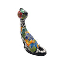 Talavera Tall Cat Figurine | Hand-Painted Day of the Dead Art on display