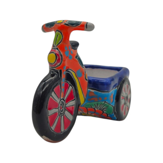 Talavera Tricycle Planter - white background product view 6