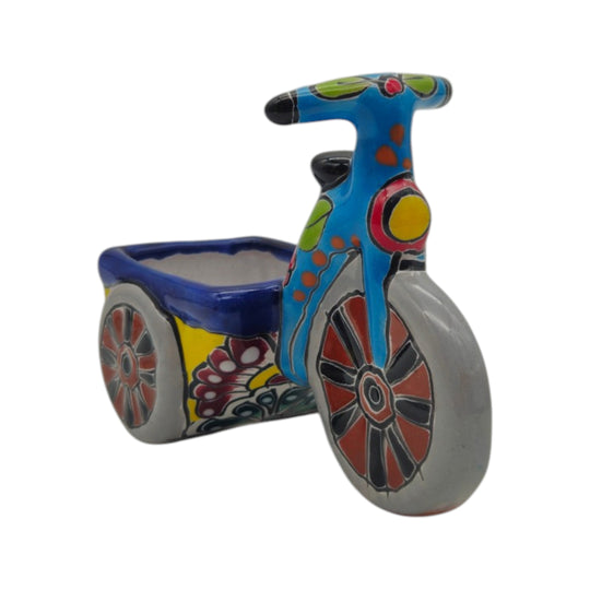 Talavera Tricycle Planter - white background product view 7