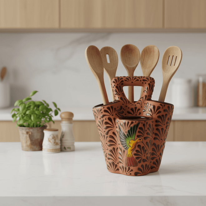 Talavera Utensil Holder - lifestyle product view 1