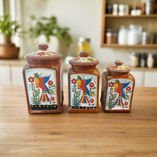 Talavera Bird Canister Set | Mexican Pottery