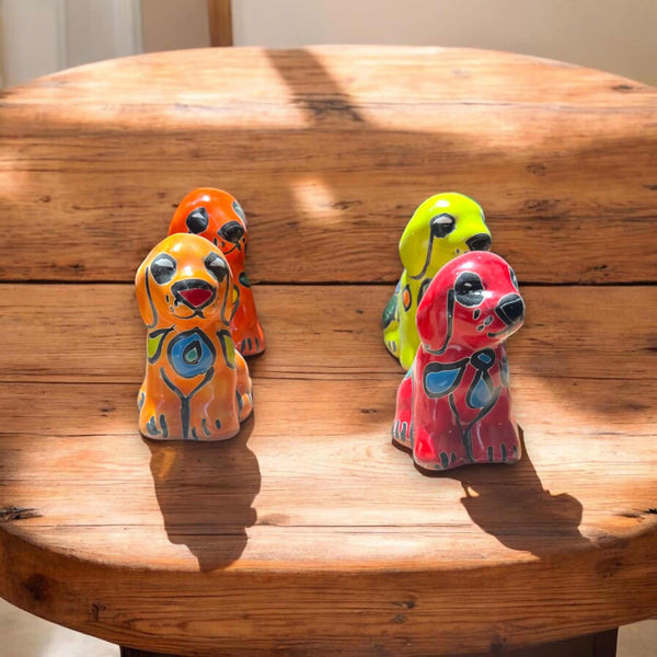 Talavera Dog Figurines | Mexican Ceramic Decor