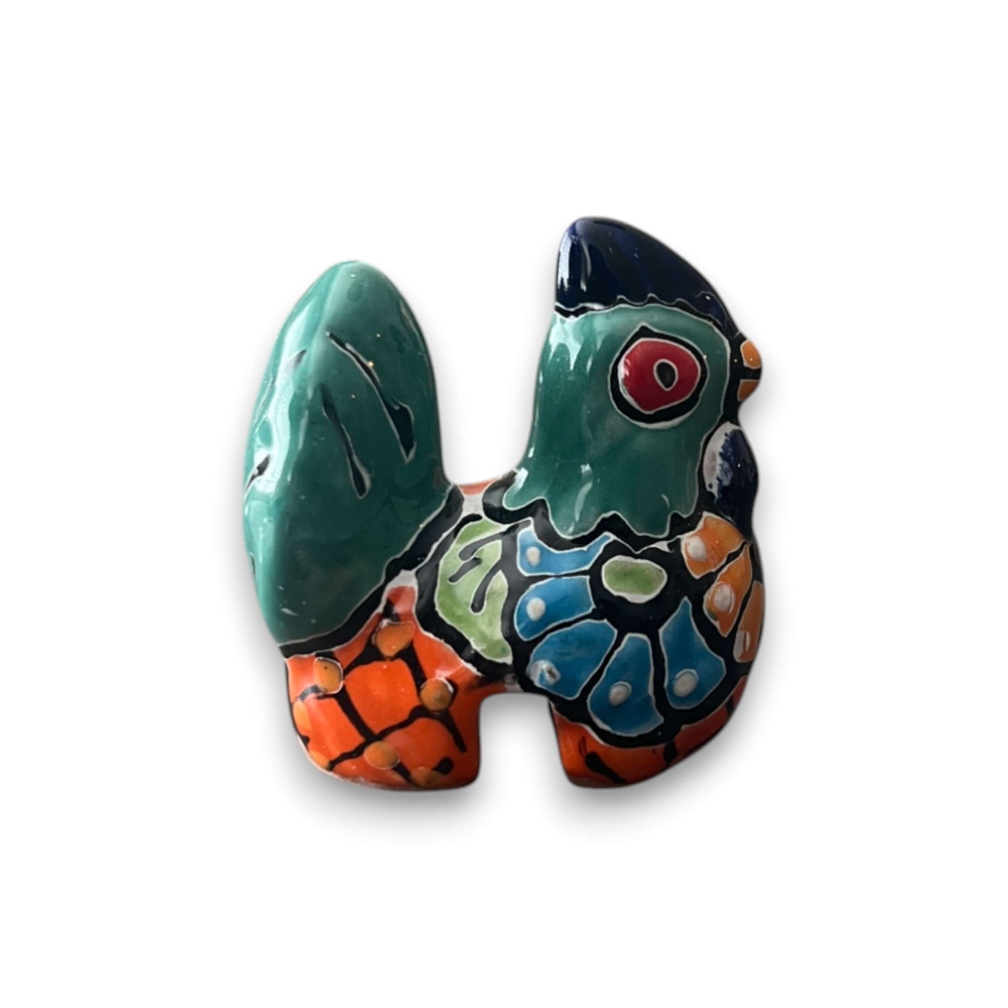 Handcrafted Talavera Bird Figurine | Floral Accent