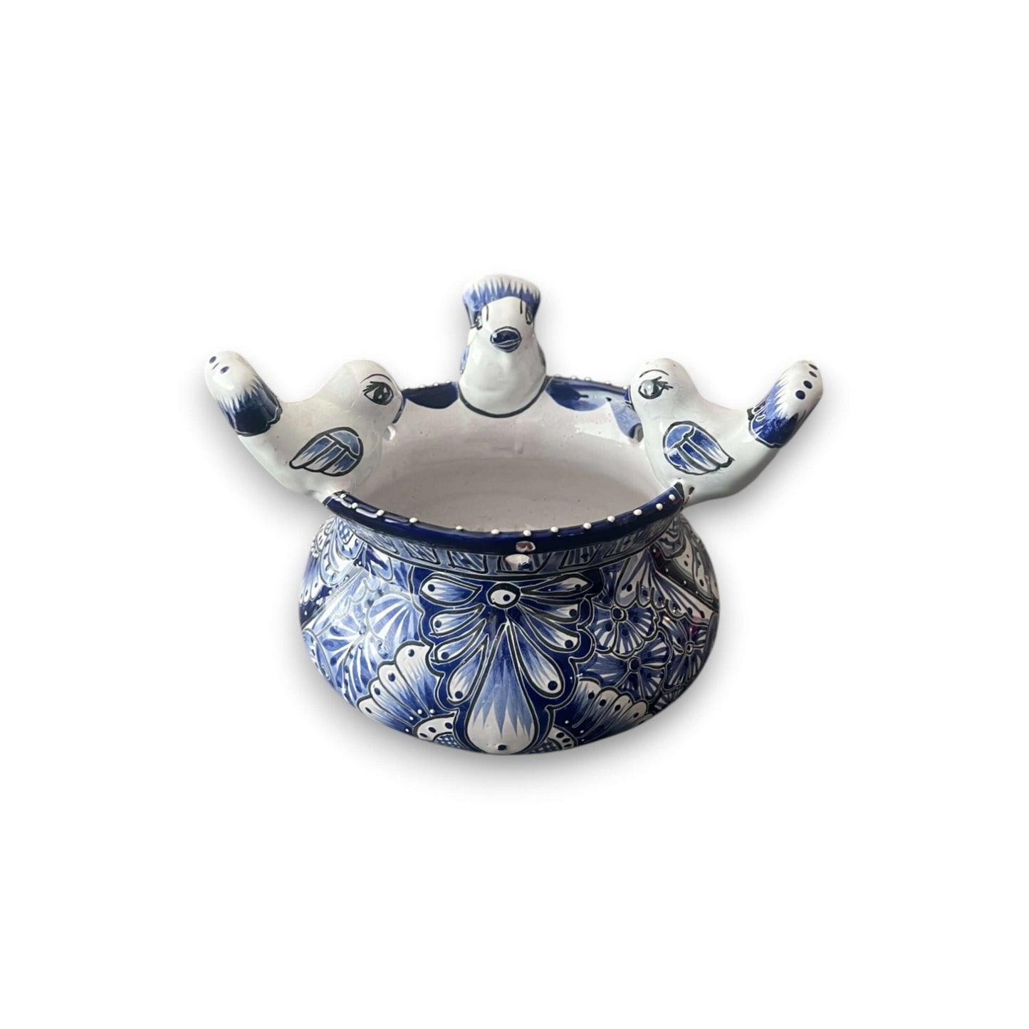 Talavera Hanging Planter with Birds – Small Ceramic Pot