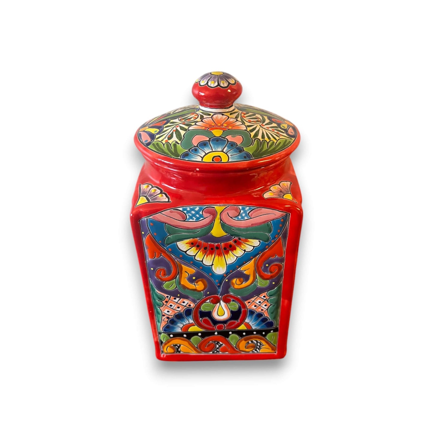 Talavera Red Canister Set | Mexican Ceramic Jars