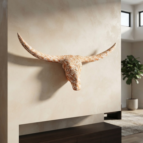 Terracotta Longhorn Wall Art - lifestyle product view 1