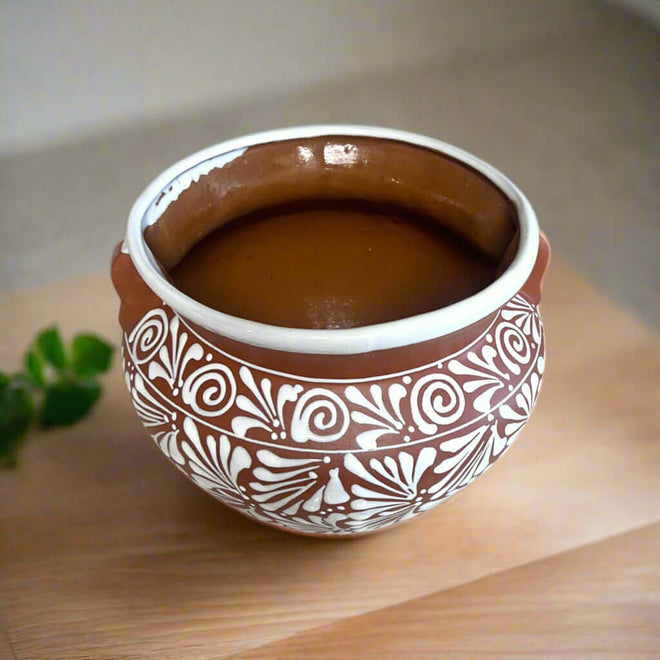 brown ceramic flower pots Terracotta Talavera Flower Pot