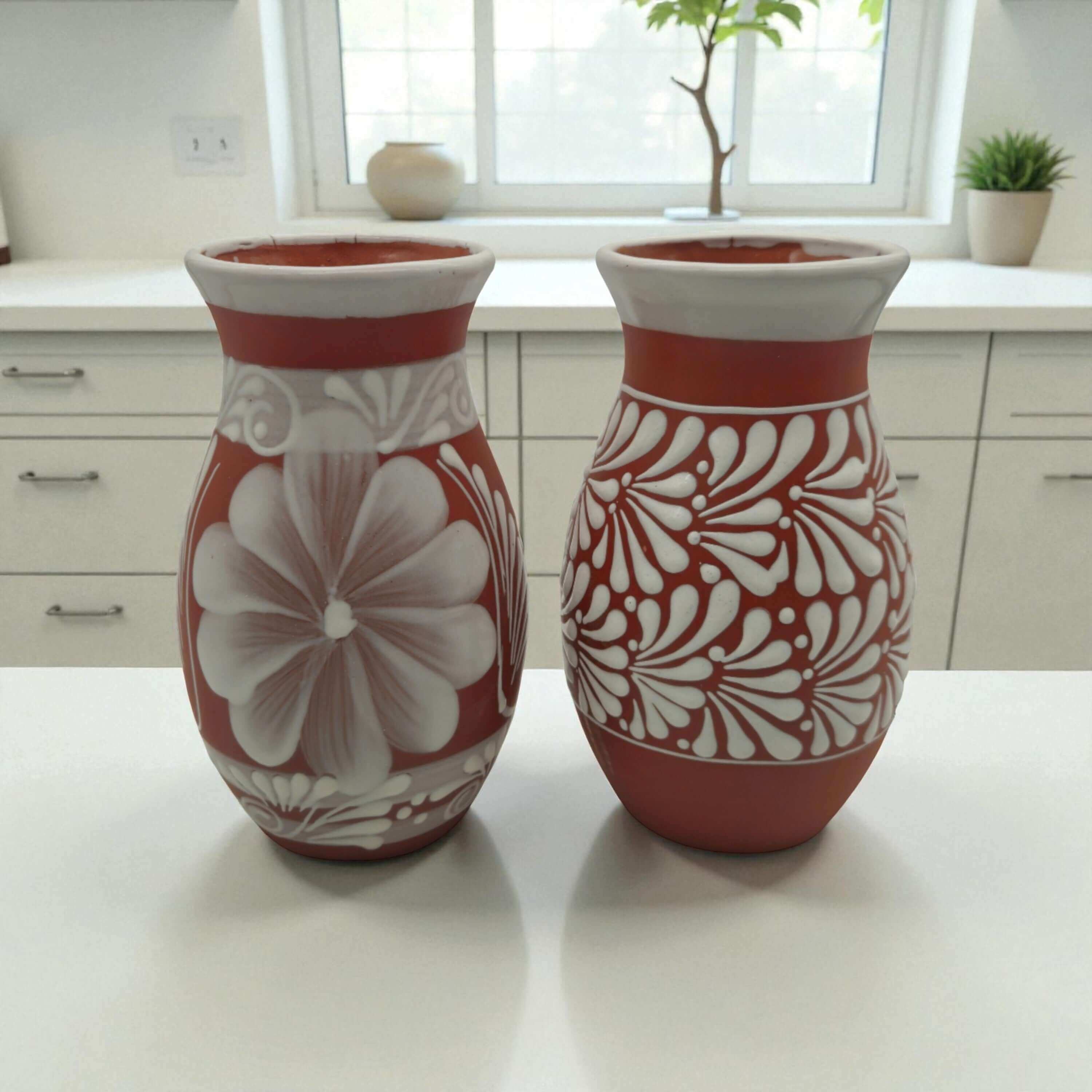 Hand-Painted Talavera Terracotta Vase