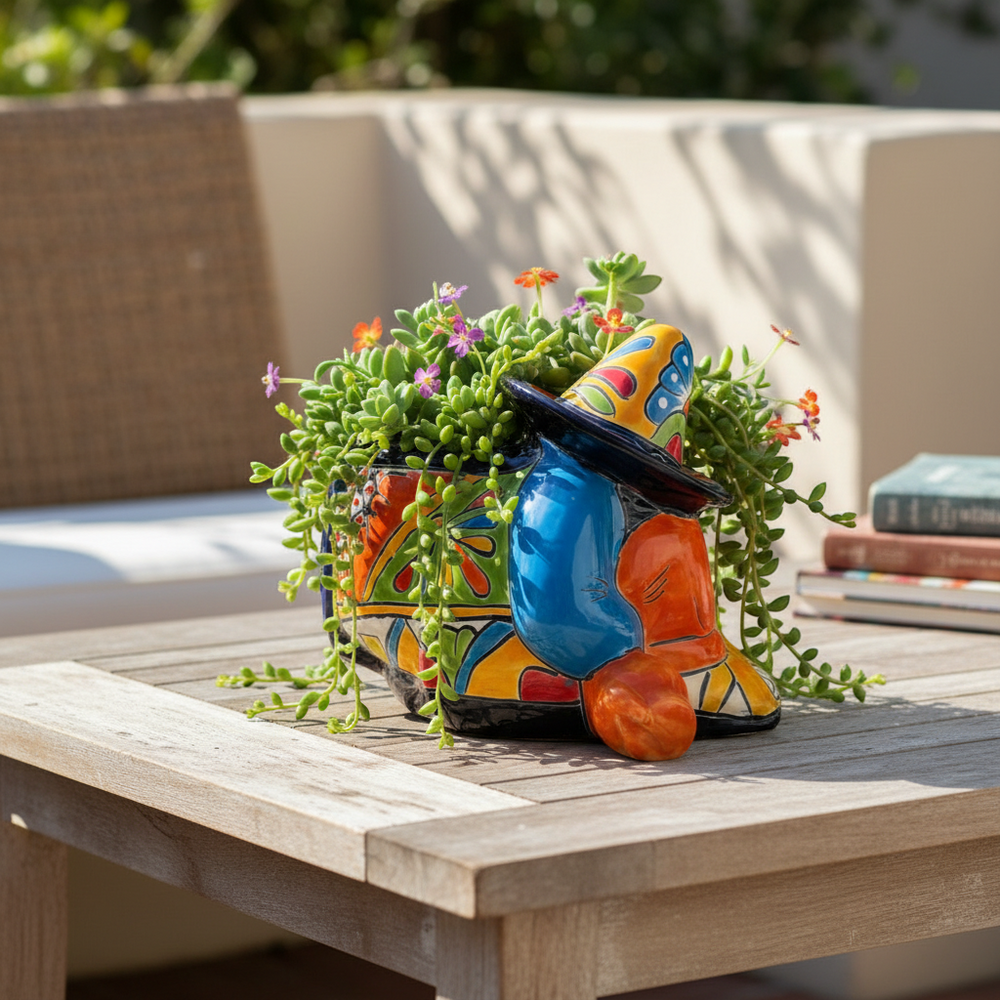 Talavera Panchito Planter Colorful Handcrafted Pottery