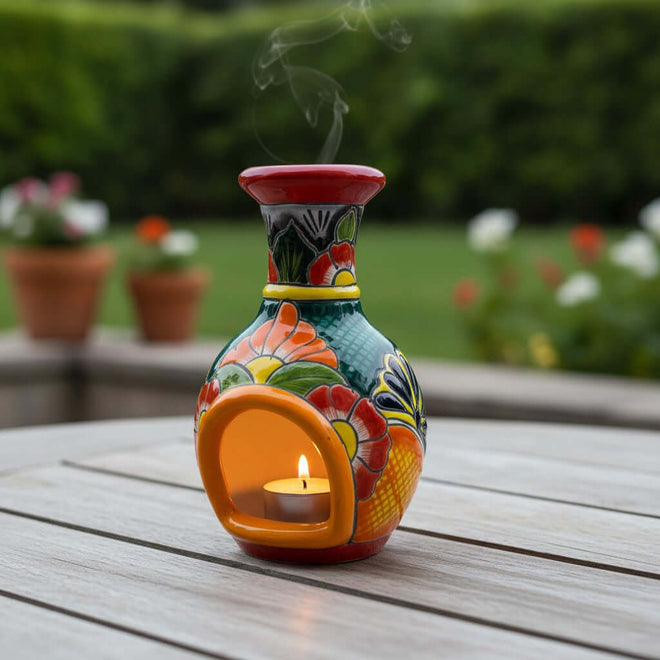 Handmade Talavera Chimney Decor Vibrant Ceramic