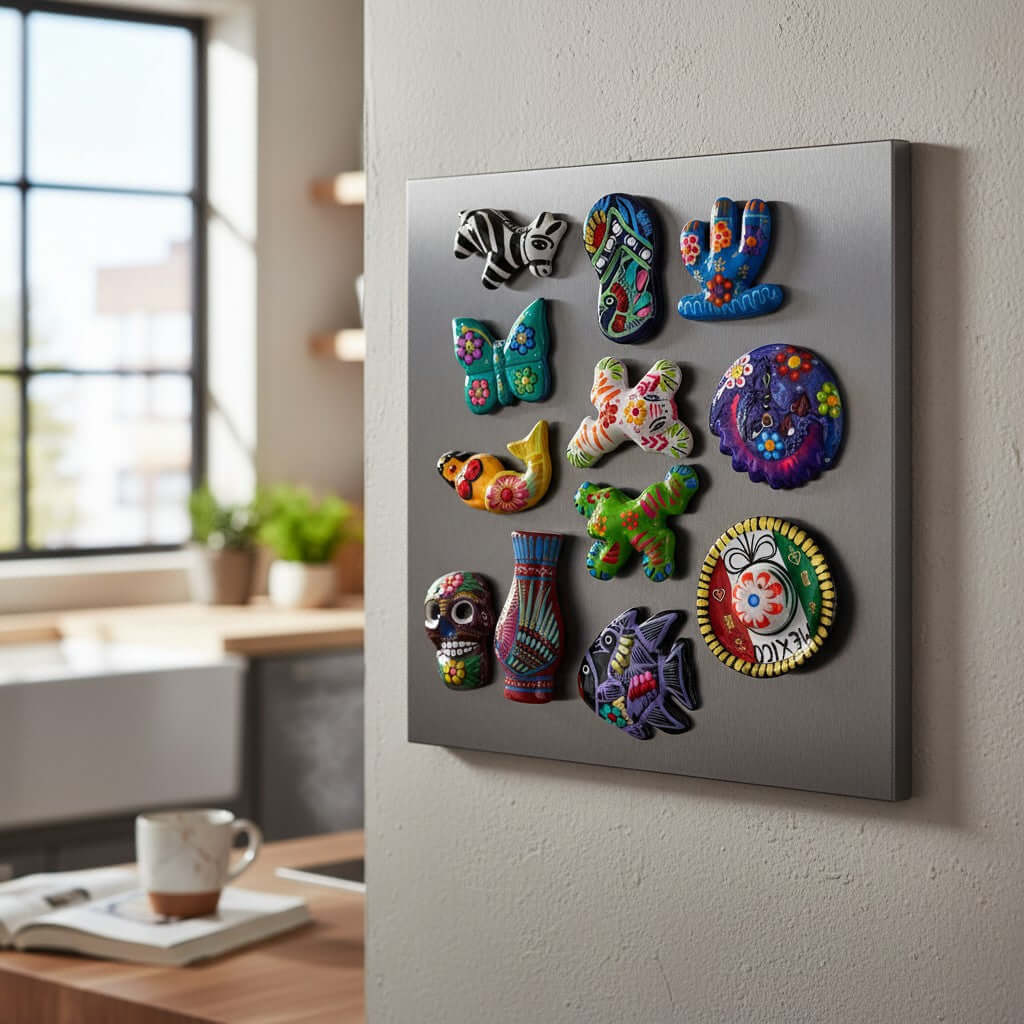 M500 Vintage 60s Mexico 銅製 ペリカン マネートレイ Guerrero Pottery Fridge Magnets Assorted Mexican Art