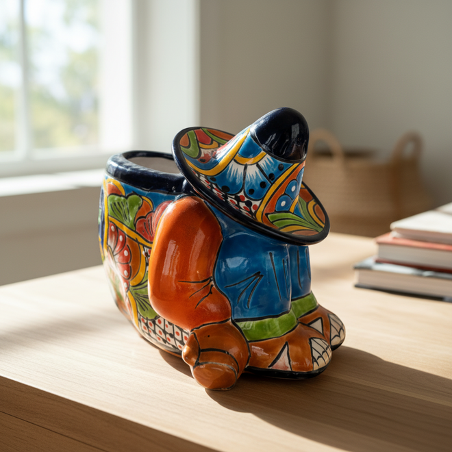 Talavera Panchito Planter Colorful Handcrafted Pottery