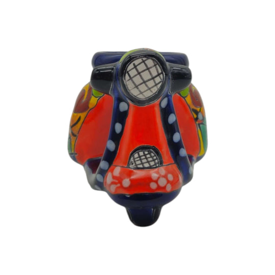 Tiny Talavera Scooter Planter - white background product view 5