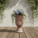 XL Brown & White Talavera Pedestal Planter - lifestyle product view 4